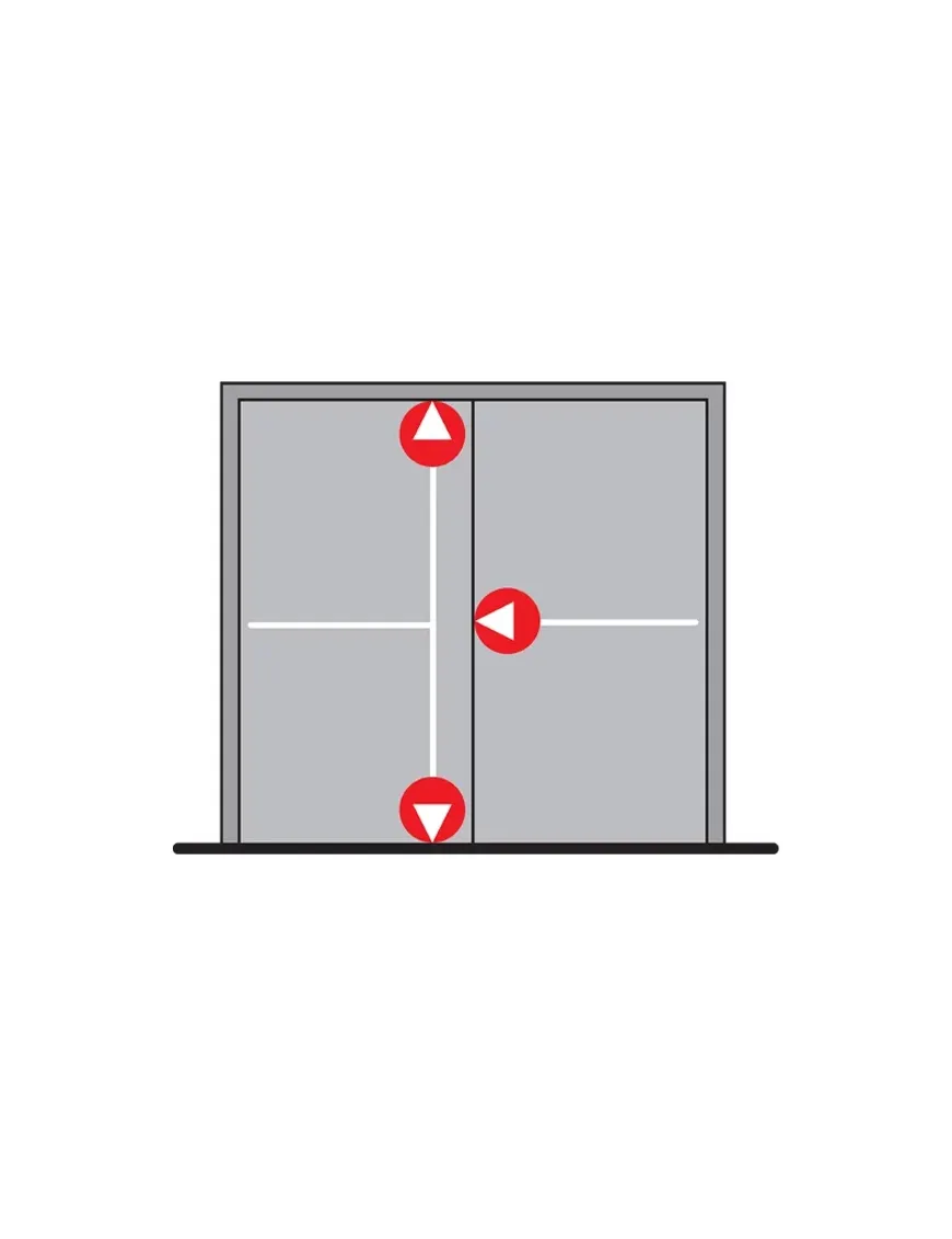 DORMA PHA 1102/1202 Trojbodové zaistenie pre dvojkrídlové dvere D2/1H-1D-1B